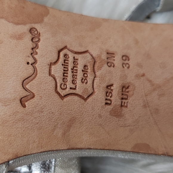 Nina High Heel Sandals Rhinestone Glitter t-strap silver 9M - Picture 8 of 10